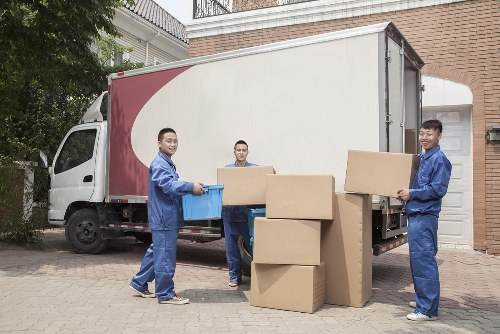 Removal van supporting local removals in Walthamstow Village street