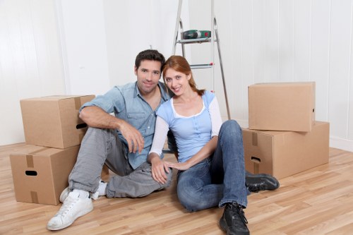 Business and personal items organised in a temporary storage facility