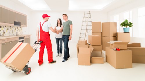 Cleared living room space after moving excess items into storage